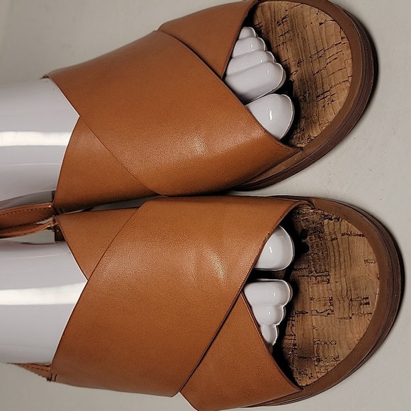 Sam Edelman Torin Sandals Faux Brown Leather Open Toe Sling‎ Back Adjustable 8.5 - Picture 7 of 13